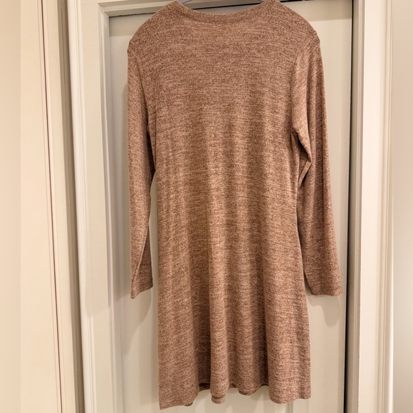 OFEEFAN Winter Dress for Women Long Sleeve Dress Buttons Side Khaki - Picture 8 of 9